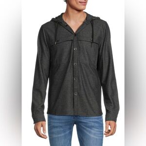 Robert Barakett Charcoal Hooded Shirt Jacket